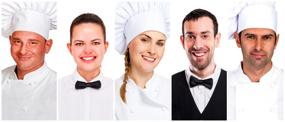Fototapeta premium Kitchen staff isolated