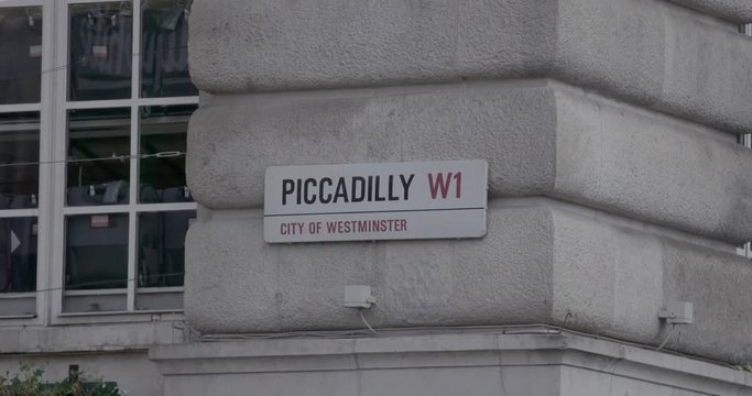 London's Piccadilly road sign. 