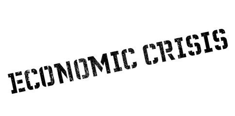 Economic Crisis rubber stamp. Grunge design with dust scratches. Effects can be easily removed for a clean, crisp look. Color is easily changed.