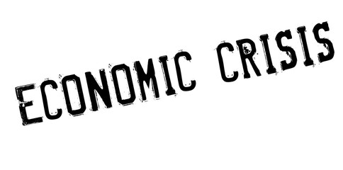 Economic Crisis rubber stamp. Grunge design with dust scratches. Effects can be easily removed for a clean, crisp look. Color is easily changed.