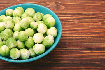 Bowl full of fresh brussels sprouts