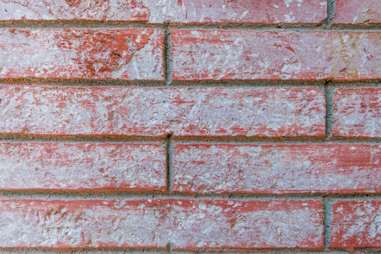 Orange Rustic Brick Wall Surface Texture Background.