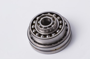 Close up of bearings isolated on white