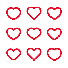Vector heart icons and design elements for Valentine's day