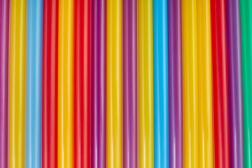 Colorful drinking straws for the color background. Abstract a colorful of plastic straws used for drinking water or soft drinks