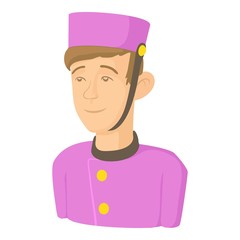 Doorman icon, cartoon style