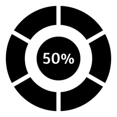 Fifty percent download internet icon, simple style