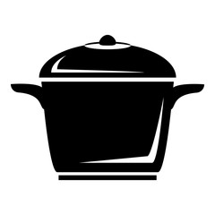 Enameled pot icon, simple style