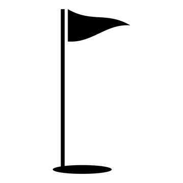 Flags of golf course icon, simple style