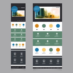 Responsive One Page Website Template with Blurred Background - Desktop and Mobile Version 