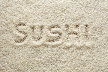 Fototapeta na wymiar Surface made of rice with 