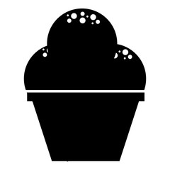 Caramel ice cream icon, simple style