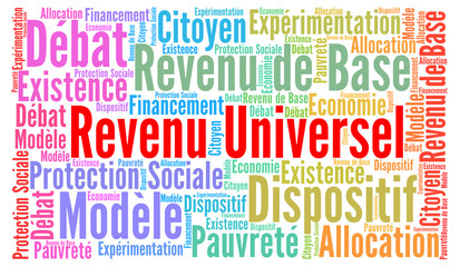 Fototapeta premium Revenu universel nuage de mots