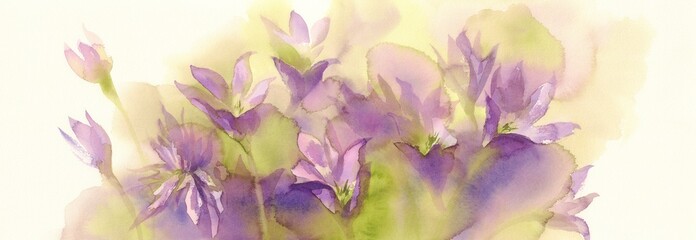pink colchicum watercolor background