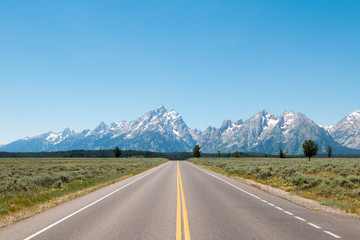Naklejka premium Road trip through Wyoming and Grand Teton National Park, United States