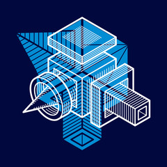 Vector abstract 3d geometric shape, polygonal figure.