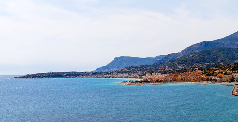 View to Menton on French Riviera, Cote d'Azur, France