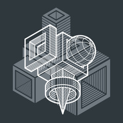 Fototapeta premium 3D design, abstract vector dimensional cube shape.