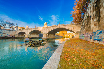 Bridge over river in Rome