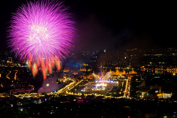 Fototapeta premium Bangkok in Thai father's Day our King birthday festival, Thailand