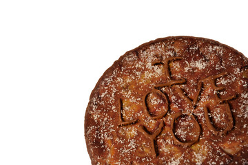 Pie with a declaration of love.