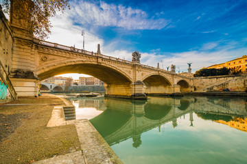 Fototapeta na wymiar Bridge over river in Rome