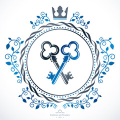 Heraldic signs vector vintage elements.