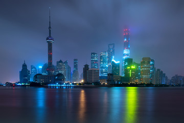 Obraz na płótnie Canvas Shanghai skyline at Lujiazui Pudong central business district ne