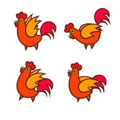 Set of rooster