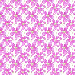 Apple blossom. Seamless watercolor pattern