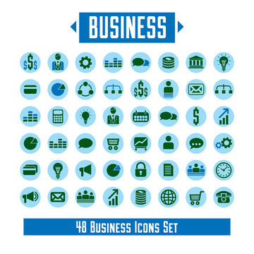 Big vector set of 48 business icons and design elements for your