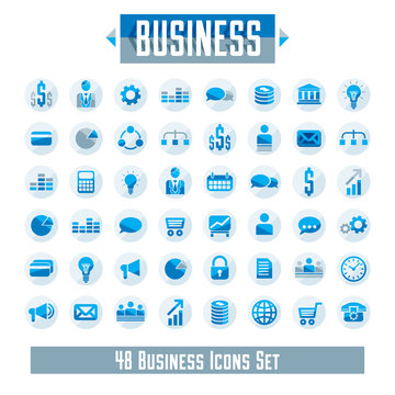 Set of 48 business icons and design elements for your project, v