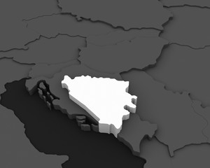 bosnia and herzegovina map 3D