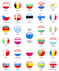 Flags of the European Union Glass Button Style Collection
