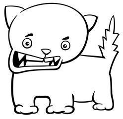 angry kitten coloring page