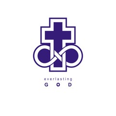 Fototapeta premium Everlasting God vector creative symbol design combined with infi