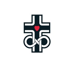 Immortal God conceptual logo design combined with infinity loop