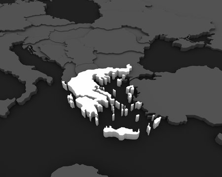 greece map 3D illustration