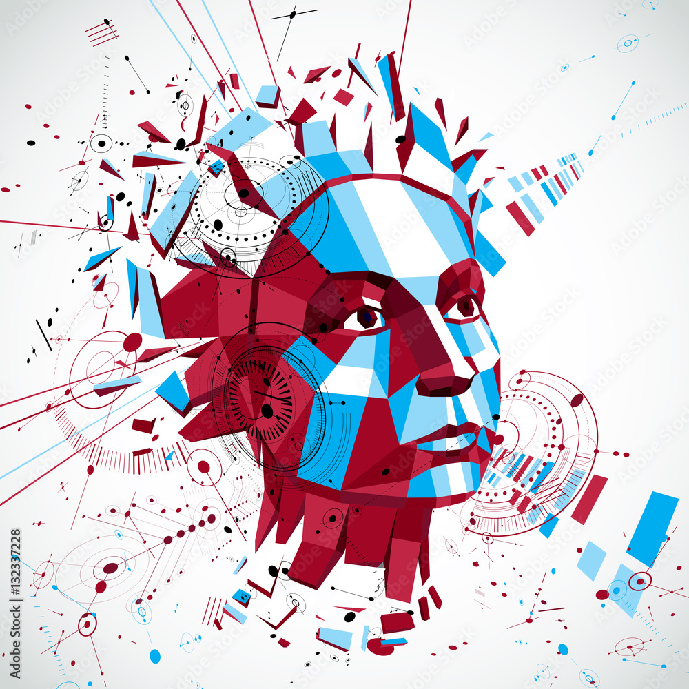 Poster communication technology 3d vector background made with engineer