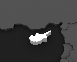 cyprus map 3D illustration