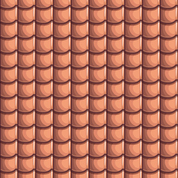 Cartoon Roof Tiles Seamless Background, collection texture
