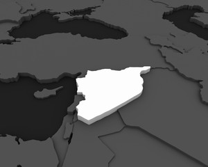 syria map 3D illustration