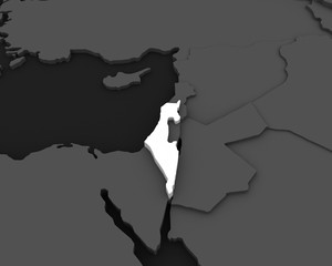 israel map 3D illustration