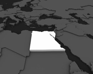 egypt map 3D illustration
