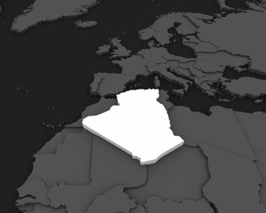 algeria map 3D illustration
