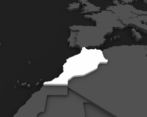 morocco map 3D illustration