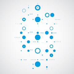 Vector abstract blue background created in Bauhaus retro style.