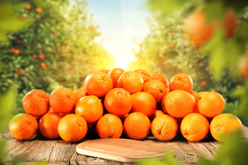 Fototapeta na wymiar orange fruits and leaves 