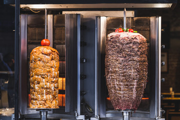 Bbq meat for turkish doner kebab in a restaurant in istanbul. As