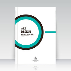 Abstract blurb theme. Text frame surface. A4 brochure cover design. Title sheet model. Creative front page. Ad banner form texture. Green round figure, circle header icon. Flyer fiber font. Vector art